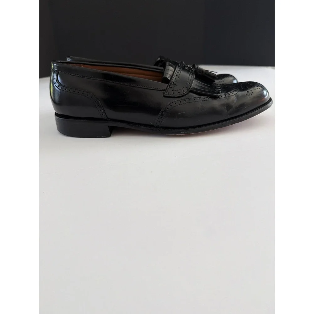 Bostonian Classics Mens 11.5 M Black Leather Kiltie Tassel Wingtip Loafers 20370